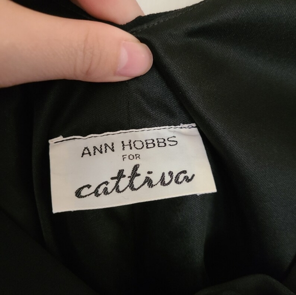 Vintage ANN HOBBS CATTIVA Black Layered Tiered Ruffle Shift Party 20s Flapper - Picture 8 of 8